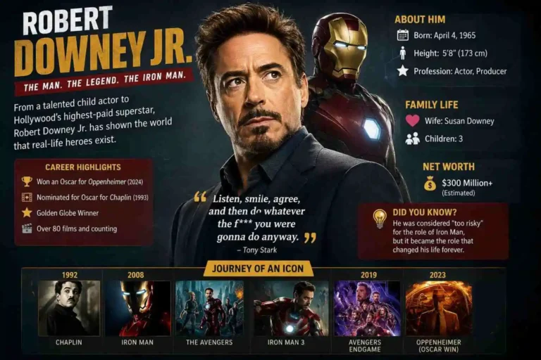 Robert Downey Jr. Biography: Age, Height, Net Worth, Wife, Family, Career, Movies & Iron Man